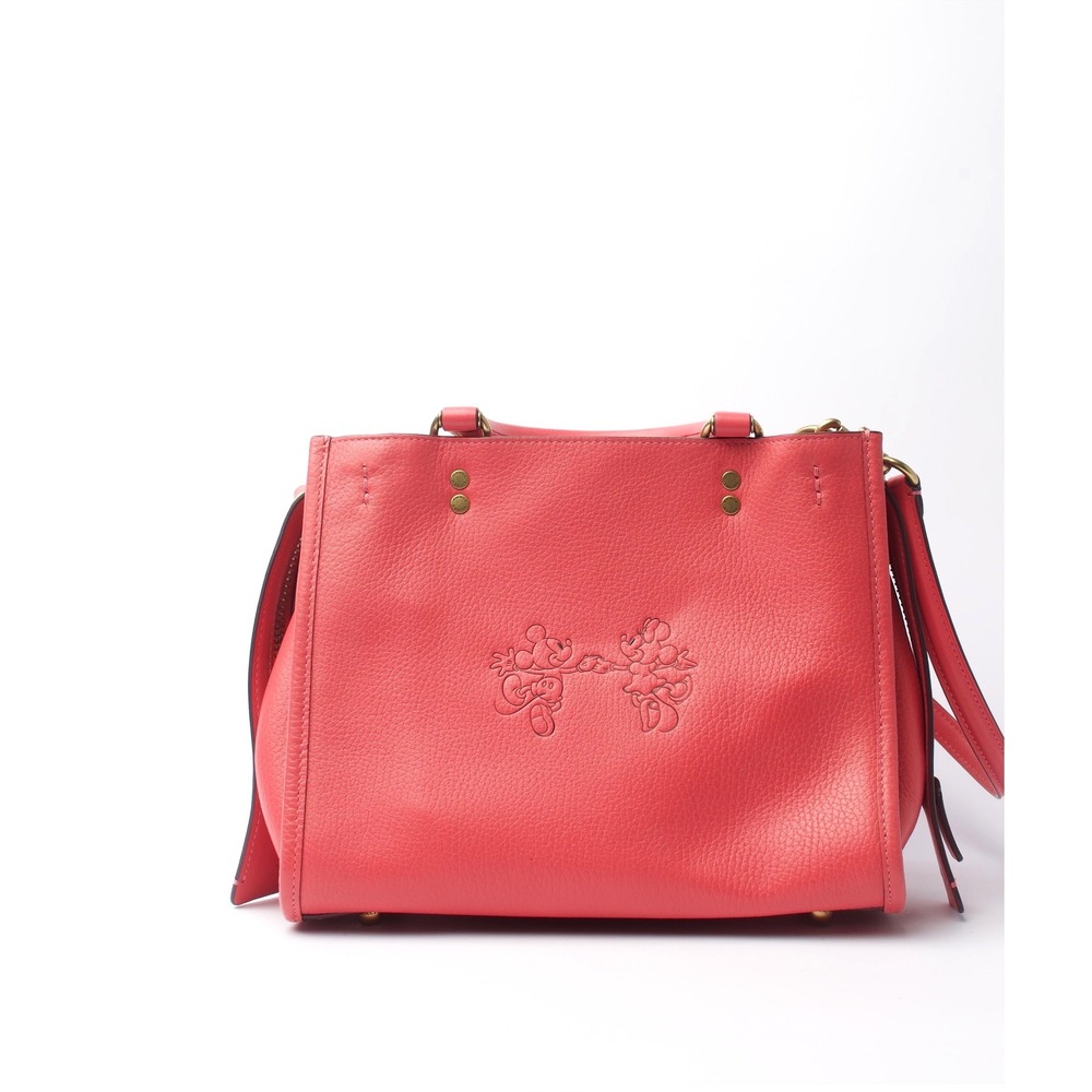 Coach Micky and Mini Disney Pink Pebble Leather Crossbody Bag